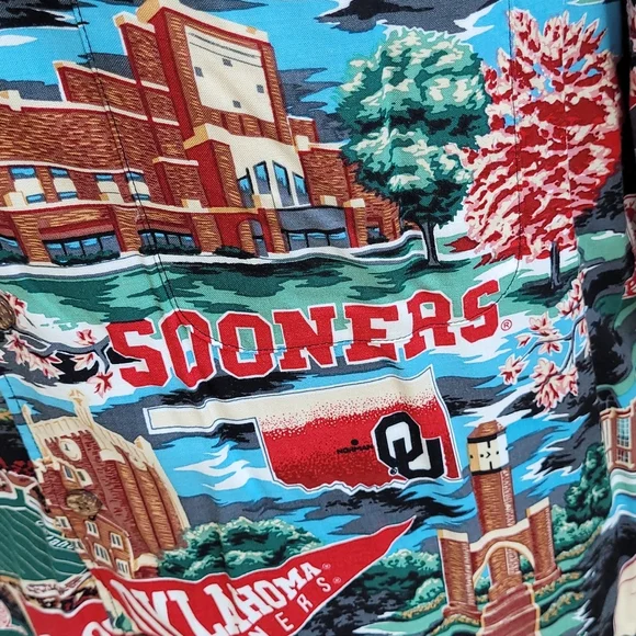 OU OKLAHOMA SOONERS Football‎ Reyn Spooner Rayon Large Hawaiian Shirt VTG RARE